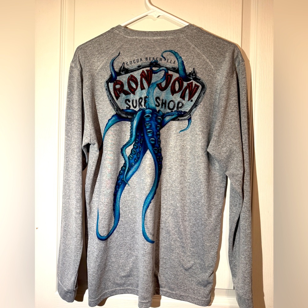 Paragon Ron Jon Long Sleeve Graphic Tech Shirt Surf Shop Kraken